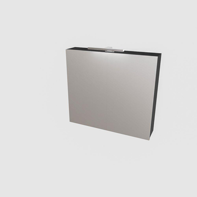 Mondiaz CUBB armoire de toilette – 80 x 70 x 18 cm – 2 portes – Urban (noir)