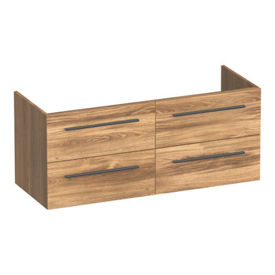 BRAUER Trust wastafelonderkast 120 excl. opbouwgrepen 4 softclose lades en 2 sifon uitsparingen - Honey