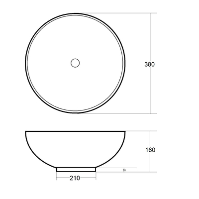 Best Design Ancona opbouw waskom mat wit Ø38cm H16cm