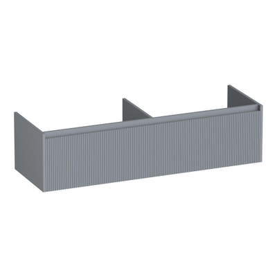 BRAUER Embrace Wavy wastafelonderkast 140 2 softclose lades - greeploos - 2 sifon uitsparingen - mat grijs