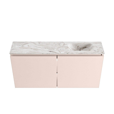 MONDIAZ TURE-DLUX 100cm toiletmeubel Rosee. EDEN wastafel Glace positie rechts. Met 1 kraangat.