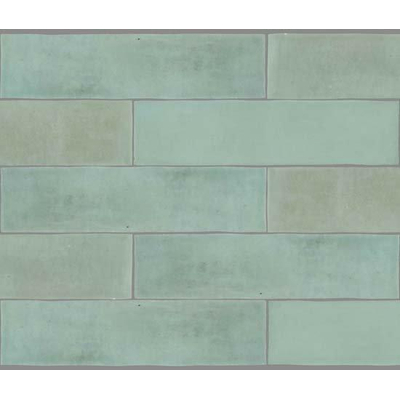 Douglas Jones Atelier Carrelage mural 6x25cm 10mm pâte blanche Vert D'Eau