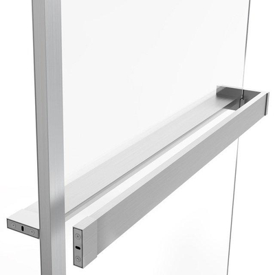 Fortifura Galeria handdoekrek voor inloopdouche - wandmontage / klemt op het glas - 140cm - inkortbaar - geborsteld rvs