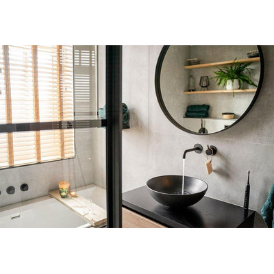 BRAUER Bowl waskom - 40x40cm - rond - keramiek - mat zwart