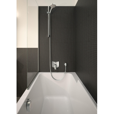 Hansgrohe Croma Select E Vario ensemble barre de douche avec douchette à main Croma Select E Vario EcoSmart 65cm avec flexible Isiflex`B 160cm blanc/chrome