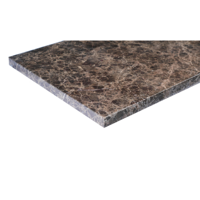 Saniclass Dark Emperador plan sous vasque - 100x46cm - 1 trou de robinet - 1 découpe pour le siphon - pierre naturelle marbrée