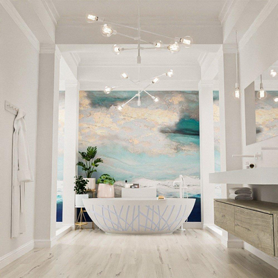 MONDIAZ HOLM DESIGN Baignoire autoportante - 180x85cm - Cale / Talc