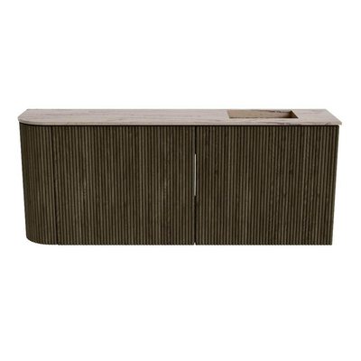 Mondiaz JOYA-DLUX 101.6cm toiletmeubel - ronding links kleur Shadow - Wastafel FAYE positie Rechts 1 kraangat kleur Arena.