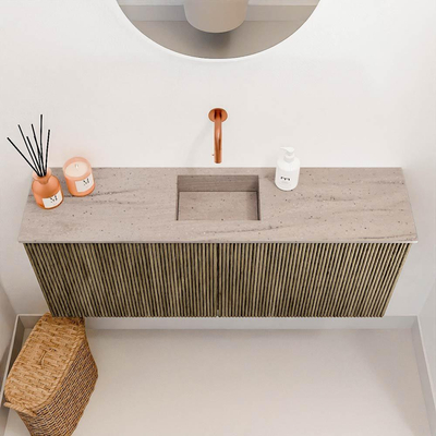 Mondiaz JOYA-DLUX 100cm toiletmeubel - kleur Dusk - Wastafel FAYE positie Midden Zonder kraangat kleur Saba.
