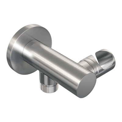 BRAUER Stripe Mitigeur thermostatique de baignoire - SET 01 - encastré - combinaison de remplissage de baignoire - douchette à main sur barre - flexible de douche - coude mural - couleur inox brossé PVD