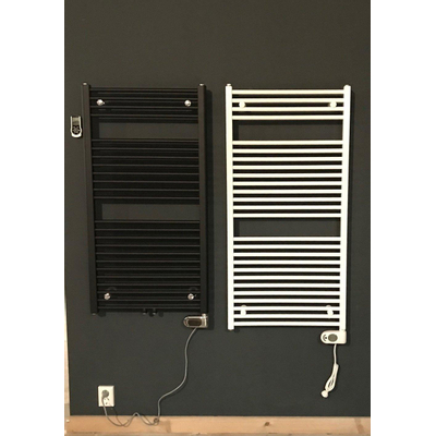 Instamat Robina elektrische radiator 60x121cm 600watt inclusief wandconsoles Soft zwart