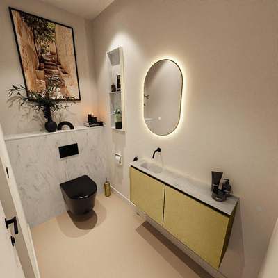 MONDIAZ TURE-DLUX 100cm toiletmeubel Oro. EDEN wastafel Opalo positie links. Zonder kraangat.