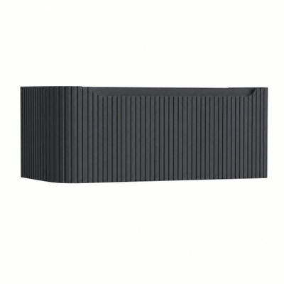 H&R Badmeubelen Juice Wastafelonderkast - 100x45x40cm - linkerhoek afgerond - 3D-front - 1 lade - geïntegreerde greep - dark blue
