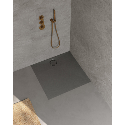 Riho Nuvia Douchevloer - 90x90cm - antibacterieel - purite - stone grey