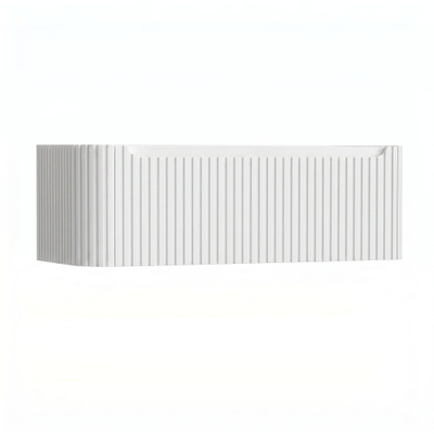 H&R Badmeubelen Juice Wastafelonderkast - 120x45x40cm - linkerhoek afgerond - 3D-front - 1 lade - geïntegreerde greep - wit hoogglans