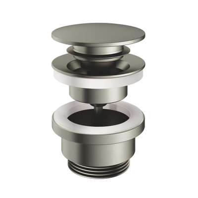 Hotbath Pal clickplug met schroef rond nikkel geborsteld SHOWMODEL