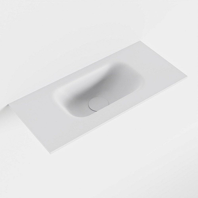 Mondiaz EDEN Wastafel - 51x23cm - zonder kraangat - solid surface - midden - talc
