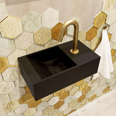 Mondiaz TYNE fontein - 40x23x12cm - wasbak links - 1 kraangat - solid surface Urban mat