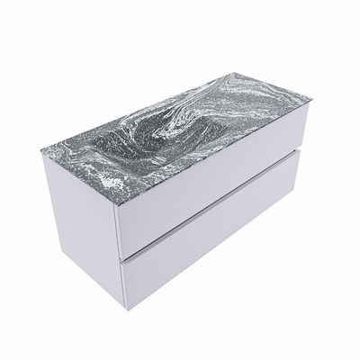 Mondiaz VICA-DLUX Ensemble de meuble de salle de bain - 110cm - meuble sous-vasque cale - 2 tiroirs - lavabo encastrée cloud gauche - sans trous de robinet - version haute de 60cm - lave