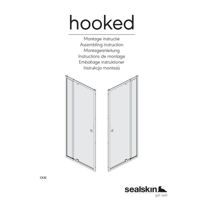 Sealskin Hooked draaideur 100x200cm voor nis 6mm veiligheidsglas chroom