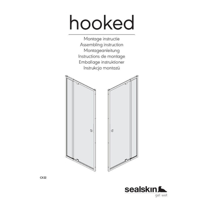 Sealskin Hooked draaideur 100x200cm voor nis 6mm veiligheidsglas zilver hoogglans