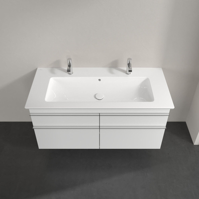 Villeroy & Boch Venticello meuble sous-lavabo - 115,3x59cm - 4x tiroir blanc brillant