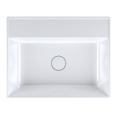 Arcqua Edge Lavabo à poser - 60x47x12cm - sans trou de robinet - marbre de synthèse - blanc brillant