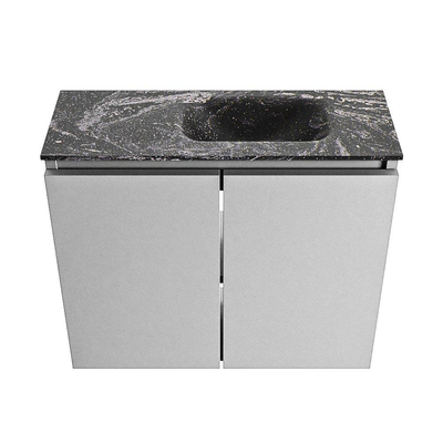 MONDIAZ TURE-DLUX 60cm toiletmeubel Plata. EDEN wastafel Lava positie rechts. Met 1 kraangat.