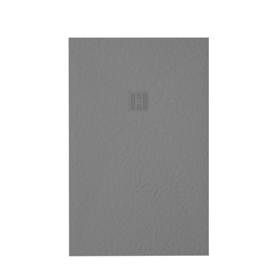 ZEZA Grade Reeceveur de douche- 80x100cm - antidérapant - antibactérien - en marbre minéral - rectangulaire - finition mate ciment (gris).