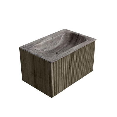 MONDIAZ KURVE-DLUX 70cm badmeubel kleur Shadow met 1 lade en 0 deuren. Wastafel BIG SMALL Midden zonder kraangat Oza.