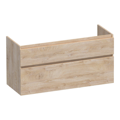 BRAUER Delight meuble sous-lavabo - 120x46x60cm - 2 tiroirs softclose - sans poignée - 1 découpe pour siphon - Forest Wheat