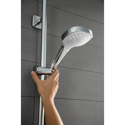 Hansgrohe Croma Select E Multi glijstangset met Croma Select E Multi handdouche 90cm met Isiflex`B doucheslang 160cm wit/chroom
