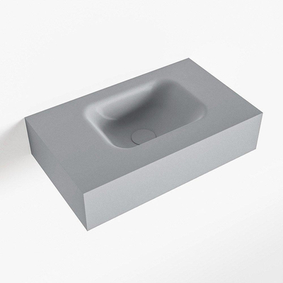 Mondiaz LEX Lave-main - 50x30x12cm - lavabo droite - sans trou de robinet - Solid Surface - Plata