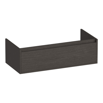 BRAUER Hope meuble sous-lavabo - 99x30x45,5cm - 1 tiroir softclose sans poignée - 1 découpe pour siphon - Timber Anthracite