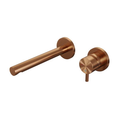Brauer Copper Edition Wastafelmengkraan inbouw - rechte uitloop links - hendel kort smal - model B 1 - PVD - geborsteld koper