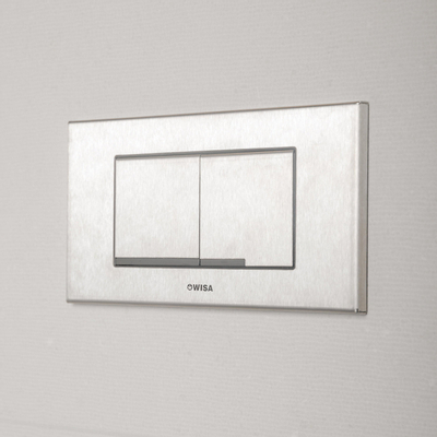 Wisa XT Kantos plaque de commande plastique acier mécanique 208x111mm avec double chasse pour élément WC XT RVS