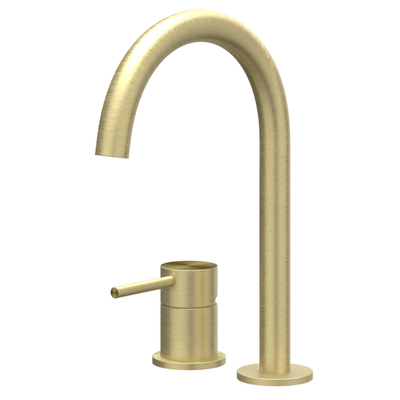 Ivy Concord wastafelkraan - opbouw - hoog - 2-gats - voorsprong 17cm - PVD - geborsteld goud
