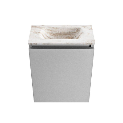 MONDIAZ TURE-DLUX Meuble de toilette 40cm Plata. EDEN lavabo Frappe position milieu. Sans trou de robinet.