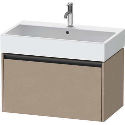 Duravit Ketho.2 Wastafelonderbouwkast - met 1 lade - 78.4x46x44cm - met greep antraciet - linnen mat