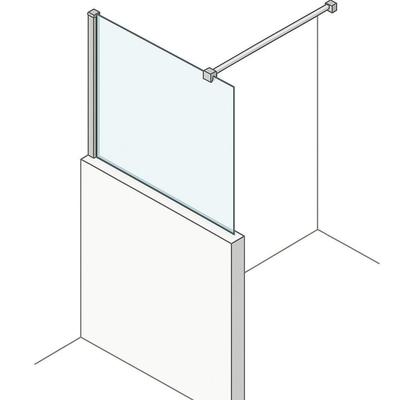 Fortifura Galeria paroi de douche en verre Détachable - 95.8x80cm - verre clair - 8mm - nano - sans profil et barre de renfort