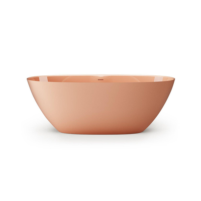 Zeza Element Vrijstaand Bad - 175x76x60cm - solid surface - glans peach (roze)