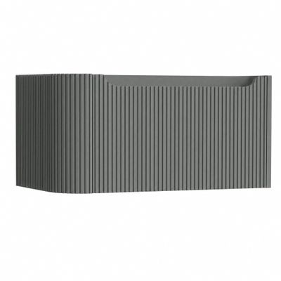 H&R Badmeubelen Juice Wastafelonderkast - 80x45x40cm - linkerhoek afgerond - 3D-front - 1 lade - geïntegreerde greep - petrol mat