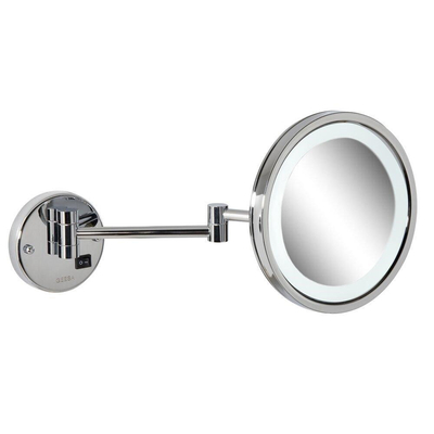 Geesa Mirror Collection make-upspiegel – rond Ø21.5 cm – LED-verlichting – 3x vergrotend, 2-armig – Chroom