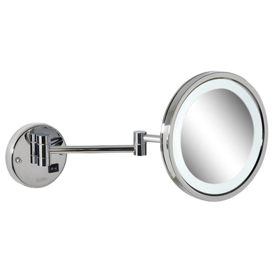 Geesa Mirror Miroir de rasage avec éclairage 2 bras 21.5cm grossissant x3 chrome