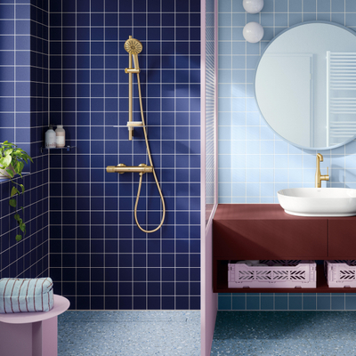 Grohe Vitalio Joy Glijstangset - 60cm - ronde handdouche - 3 straalsoorten - brushed cool sunrise (goud)