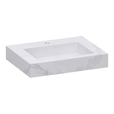 BRAUER Artificial Marble Lavabo pour meuble 59.6x45.7x10.5cm sans trop-plein 1 vasque Centre 1 trou de robinet Composite Calacatta Gold