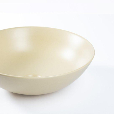 QeramiQ Dely Vasque - 40x40x13.5cm - ronde - céramique - beige