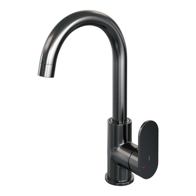 Brauer Gunmetal Edition wastafelkraan - model C - ronde uitloop - PVD - geborsteld gunmetal