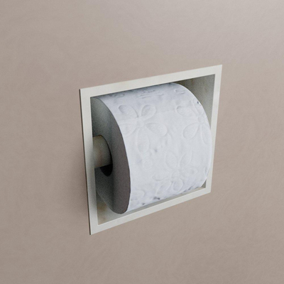 Mondiaz EASY Porte-rouleau de papier toilette - CUBE 160 - 16x8.6x16cm - solid surface - Frappe