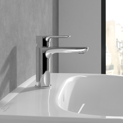 Villeroy & Boch O.novo ensemble de robinet à une poignée sans bonde de vidage Push-Open - chrome